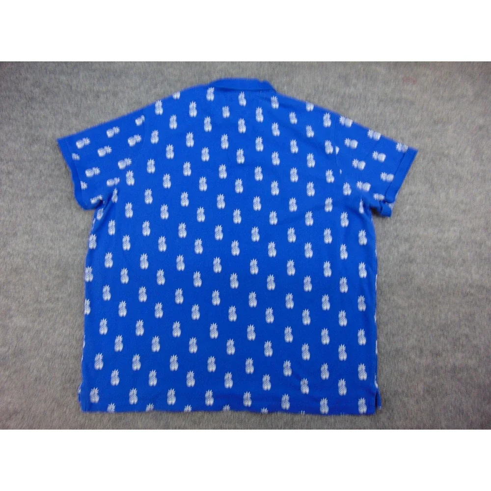 Polo Ralph Lauren Polo Mens 2XL Classic Fit Blue Pineapple Print Tropical Summer
